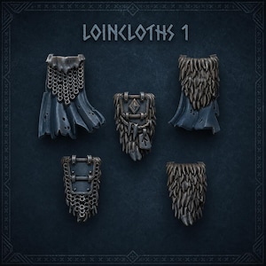 Primal Hounds - Loincloths #1 - 16k Resin - GreyTide Studio - Wolves / Space Warriors / Bitz / Tabletop / Wargaming / Grimdark image 1