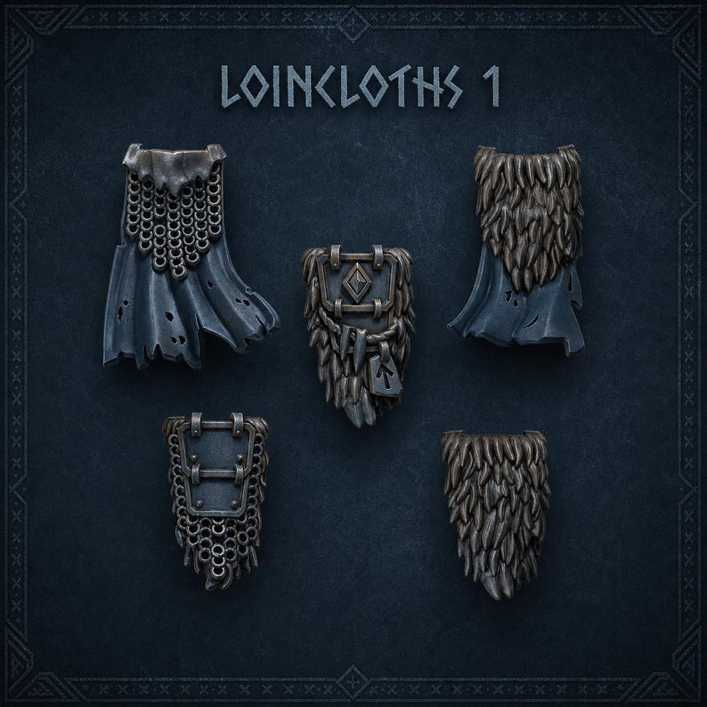 Primal Hounds - Loincloths #1 - 16k Resin - GreyTide Studio - Wolves / Space Warriors / Bitz / Tabletop / Wargaming / Grimdark image 1