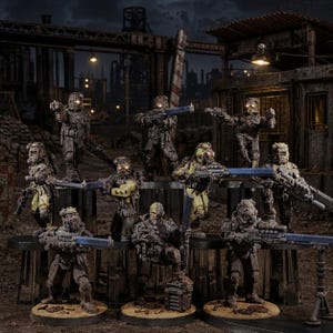 Scavenger Security Patrol | Station Forge 16k Resin Miniatures | 28mm 32mm Tabletop Wargaming | Unpainted image 1