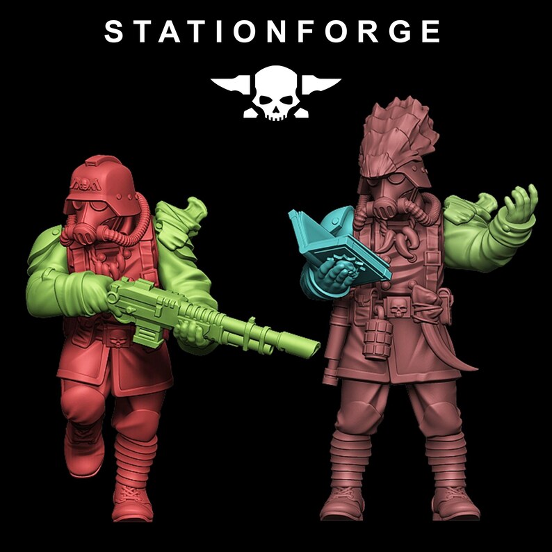 Grimguard Xenarid Hunters | Station Forge 16k Resin Miniatures | 28 mm 32 mm Tabletop Wargaming | Ongeverfd afbeelding 8