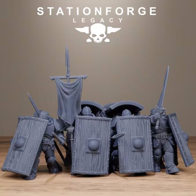 Solaris Shielders | Station Forge 16k Resin Miniatures | 28mm 32mm Tabletop Wargaming | Unpainted image 3