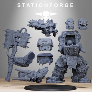 Orks Orkaz Commander | Station Forge 16k Resin Miniatures | 28mm 32mm Tabletop Wargaming | Unpainted image 2