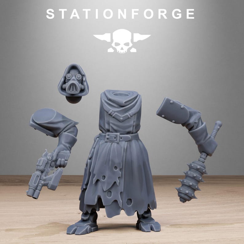 Plünderer-Henker | Station Forge 16k Resin-Miniaturen | 28 mm/32 mm Tabletop-Wargaming | Unbemalt Bild 9