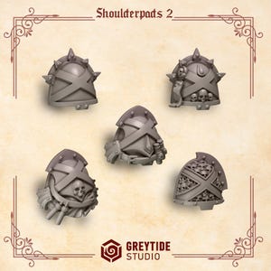 Crimson Lords – Schulterpanzer Nr. 2 – 16k Resin – GreyTide Studio – Blood / Space Warriors / Bitz / Tabletop / Wargaming / Grimdark Bild 2
