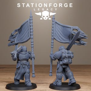 Solaris Soalris Greatswordsmen | Station Forge 16k Resin Miniatures | 28mm 32mm Tabletop Wargaming | Unpainted image 6