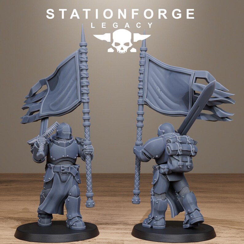 Solaris Soalris Greatswordsmen | Station Forge 16k Resin Miniatures | 28mm 32mm Tabletop Wargaming | Unpainted image 6
