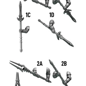 Crimson Lords - Two handed spears #1 - 16k Resin - GreyTide Studio - Blood / Space Warriors / Bitz / Tabletop / Wargaming / Grimdark image 2