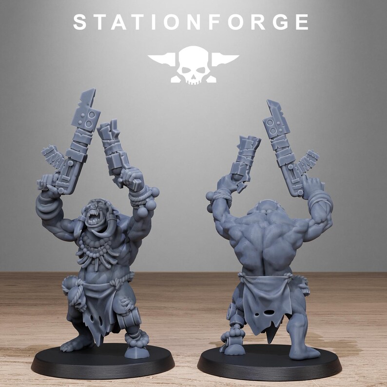 Infantería tribal Orkaz de Orkos / Miniaturas de resina Station Forge 16k / 28 mm 32 mm para juegos de guerra de mesa / Sin pintar imagen 6