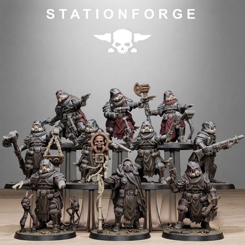 Miniaturas de magos de Scavenger Tech / Station Forge 16K Resin Wargaming (escala 28 mm/32 mm) imagen 1