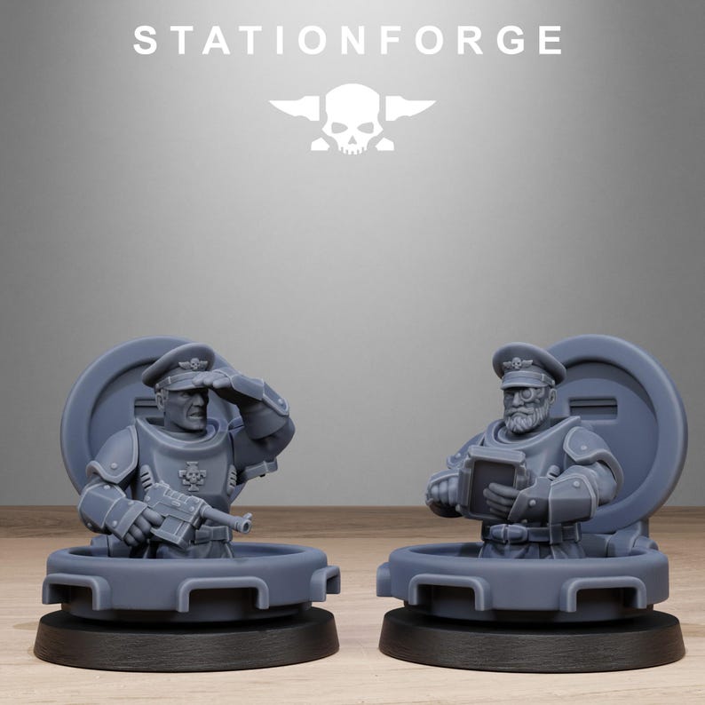 Comandanti di Carri Armati / Miniature in resina Station Forge 16k / 28 mm 32 mm per wargame da tavolo / Non dipinte immagine 4