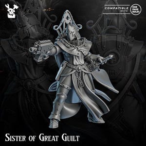 Sister Of Guilt Miniature | 16K Resin Wargaming Figure (28mm/32mm) image 7