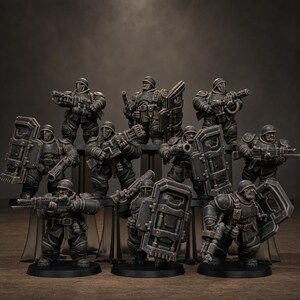 Freeguard Armored Mutants | Station Forge 16k Resin Miniatures | 28mm 32mm Tabletop Wargaming | Unpainted image 1