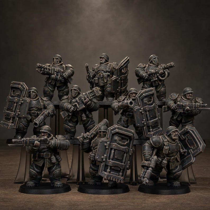 Freeguard Armored Mutants | Station Forge 16k Resin Miniatures | 28mm 32mm Tabletop Wargaming | Unpainted image 1