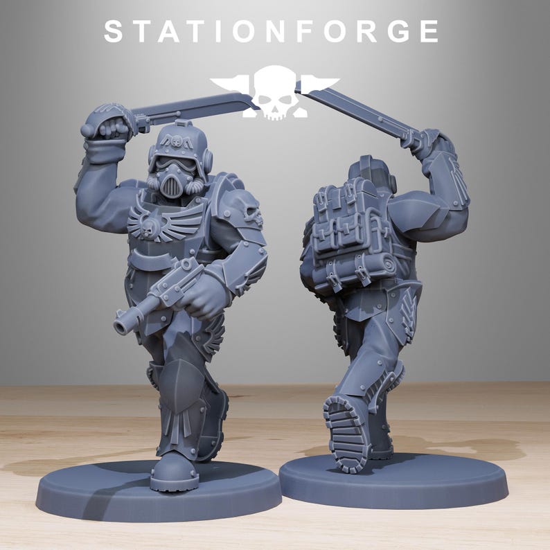 Grimguard Elites | Station Forge 16k Resin Miniatures | 28mm 32mm Tabletop Wargaming | Unpainted image 5