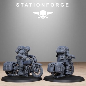 Freeguard Bikers | Station Forge 16k Resin Miniatures | 28mm 32mm Tabletop Wargaming | Unpainted image 5