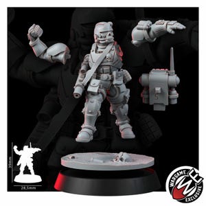 Space Knights Urban Storm Squad | 16k Resin Miniatures | 28mm 32mm Tabletop Wargaming | Unpainted image 9