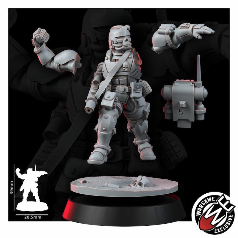Space Knights Urban Storm Squad | 16k Resin Miniatures | 28mm 32mm Tabletop Wargaming | Unpainted image 9