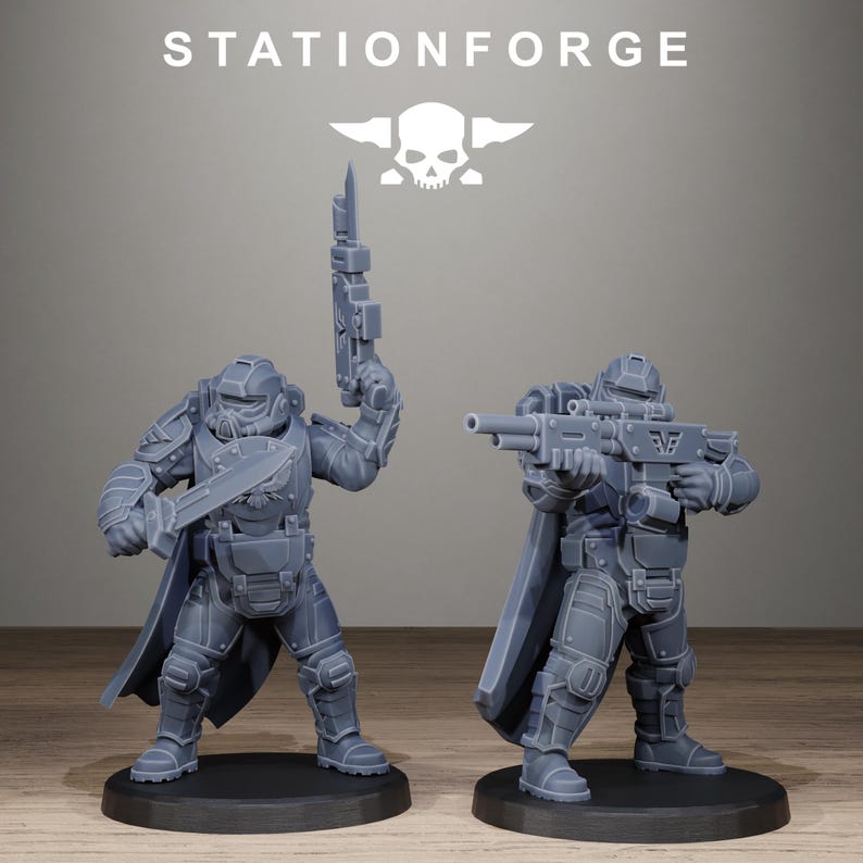 Vaskar Heavy Squad | Station Forge 16k Resin Miniatures | 28mm 32mm Tabletop Wargaming | Unpainted image 6