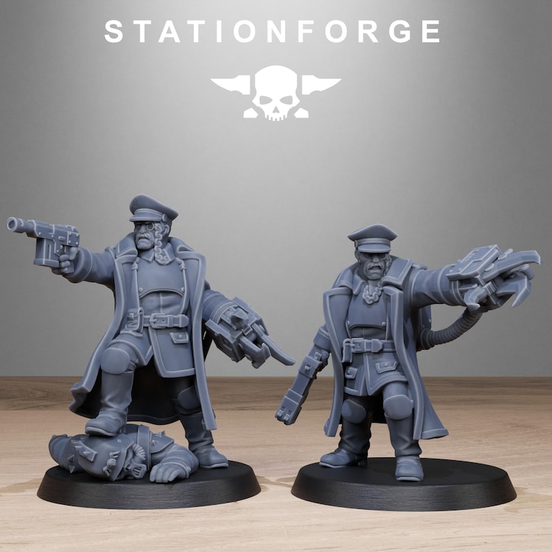 Freeguard Officer | Station Forge 16k Resin Miniatures | 28mm 32mm Tabletop Wargaming | Unpainted image 2