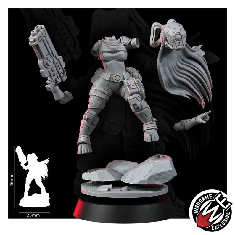 Coalition Trailseekers T1 | 16k hartsminiatyrer | 28 mm 32 mm bordsspel | Omålad bild 10