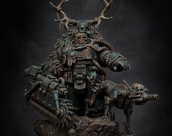 Techno Savage Druid | Station Forge 16k Resin Miniatures | 28mm 32mm Tabletop Wargaming | Unpainted