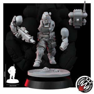 Space Knights Urban Storm Squad | 16k Resin Miniatures | 28mm 32mm Tabletop Wargaming | Unpainted image 8
