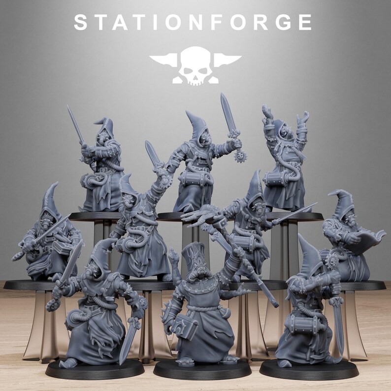 Místicos Carroñeros / Station Forge 16k Miniaturas de Resina / 28 mm 32 mm Juegos de Guerra de Mesa / Sin Pintar imagen 2