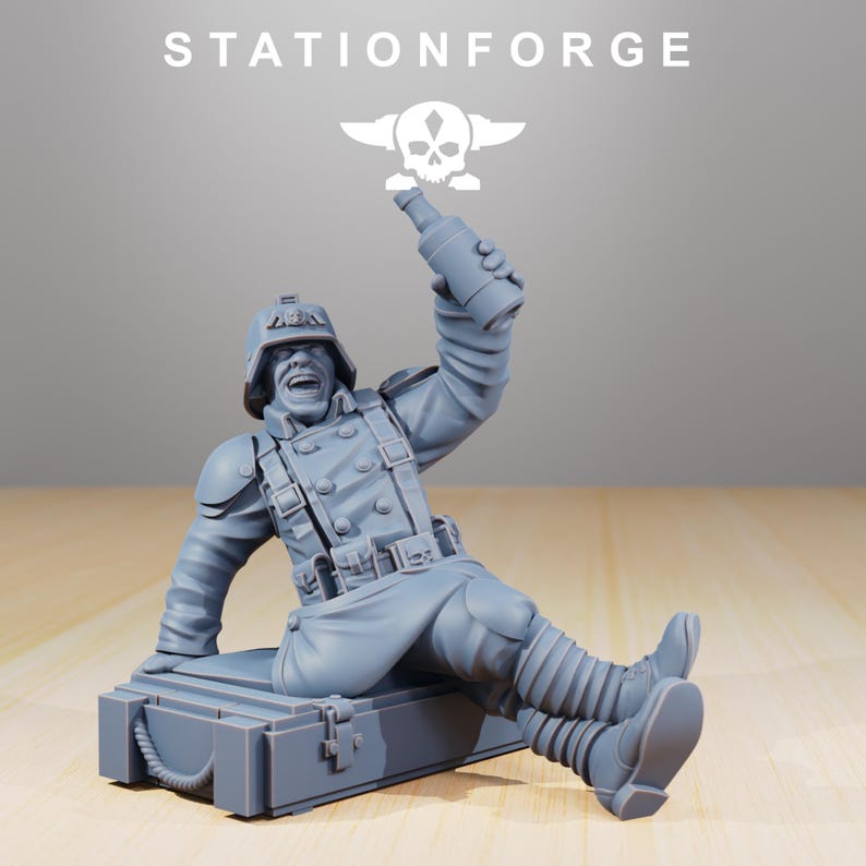 Grimguard Comrades | Station Forge 16k Resin Miniatures | 28mm 32mm Tabletop Wargaming | Unpainted image 4