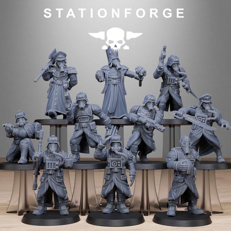 Grimguard Vigils | Station Forge 16k Resin Miniatures | 28mm 32mm Tabletop Wargaming | Unpainted image 2