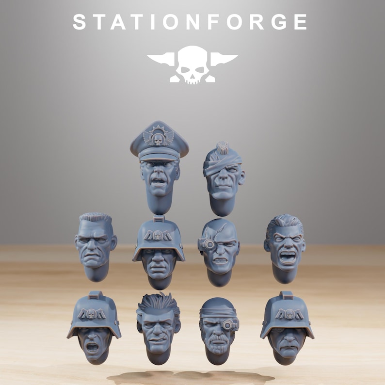Grimguard Combatants | Station Forge 16k Resin Miniatyrer | 28 mm 32 mm Bordspel Krigsspel | Omålad bild 4