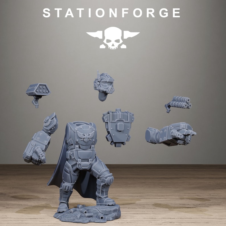 Vaskar Heavy Squad | Station Forge 16k Resin Miniatures | 28mm 32mm Tabletop Wargaming | Unpainted image 10