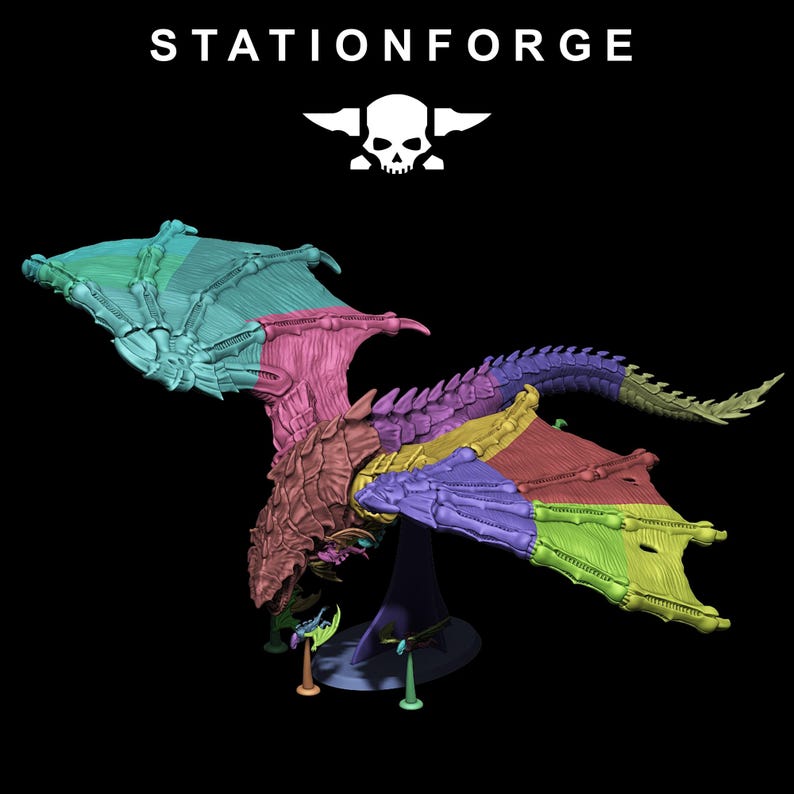 Xenaridendrache | Station Forge 16k Resinminiaturen | 28 mm/32 mm Tabletop-Wargaming | Unbemalt Bild 7