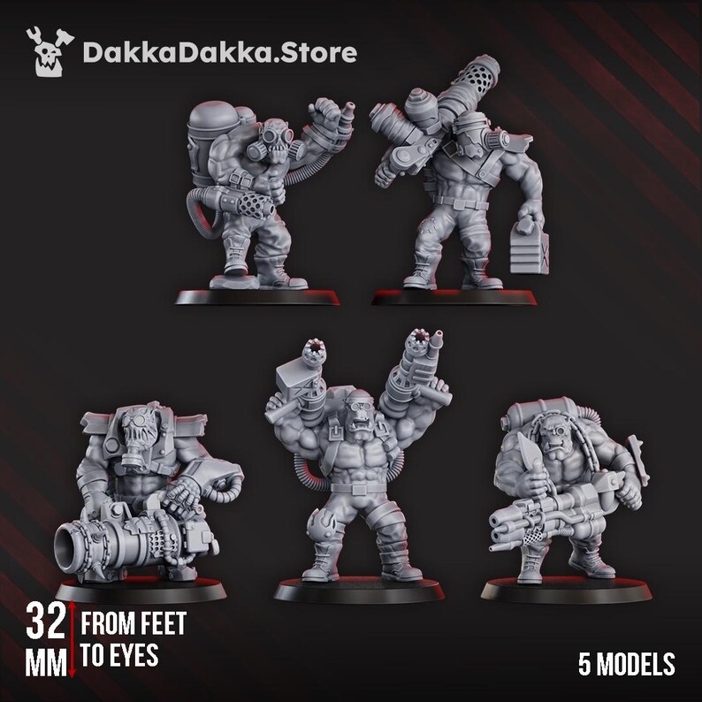 Umiez Burnerz 3D Print Model | 16k Resin Miniatures | 28mm 32mm Tabletop Wargaming | Unpainted image 3
