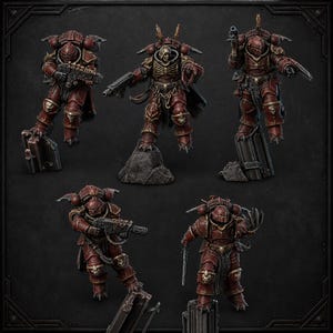 Indivisible Legion Warriors – Modulares 5-Modell-Trupp-Set, 16K Resin-Miniatur Bild 1
