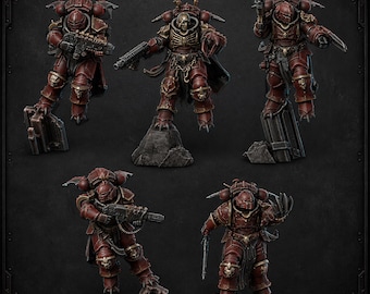 Indivisible Legion Warriors – 5-Model Modular Squad Kit, 16K Resin Miniature