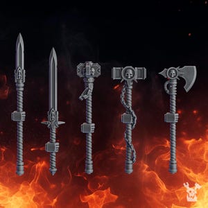 Warden Melee Weapons - Set of 5 - 16k Resin - DakkaDakka - Space Navy / Bitz / Tabletop / Wargaming / Grimdark image 2