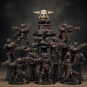 Pistoleiros Tarion | Miniaturas de resina Station Forge 16k | Jogos de guerra de mesa 28 mm e 32 mm | Sem pintura imagem 1