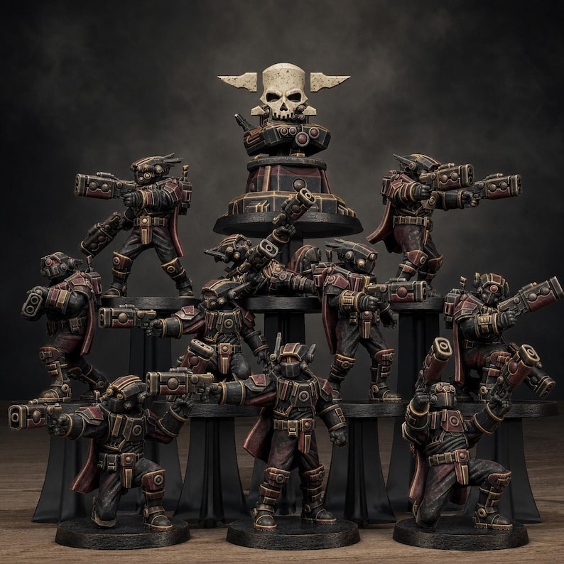 Pistoleiros Tarion | Miniaturas de resina Station Forge 16k | Jogos de guerra de mesa 28 mm e 32 mm | Sem pintura imagem 1