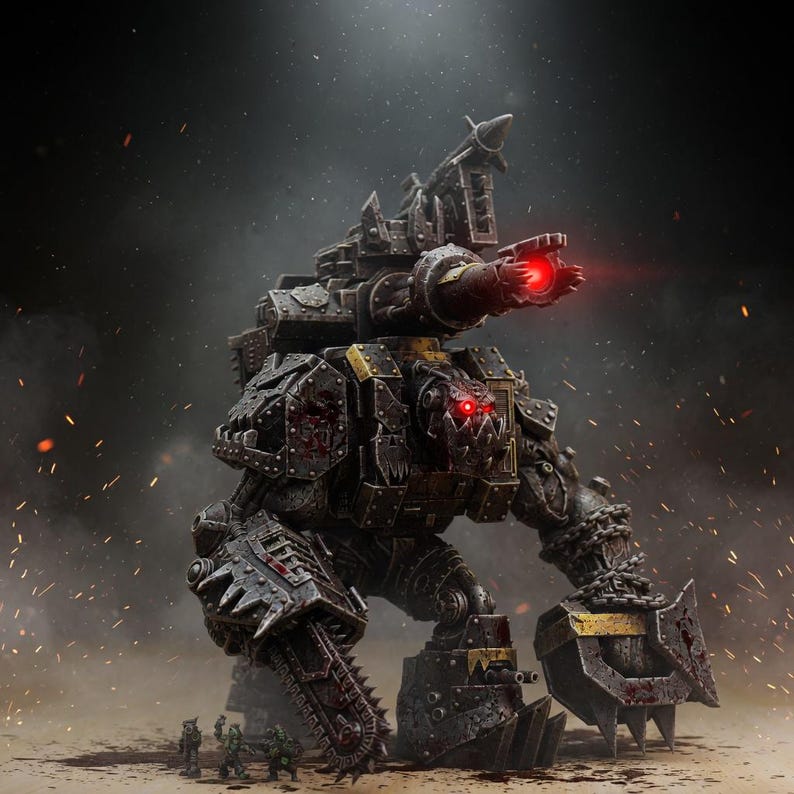 Orks Orkaz Mega Steppa | Station Forge 16k Resin Miniatures | 28mm 32mm Tabletop Wargaming | Unpainted image 2