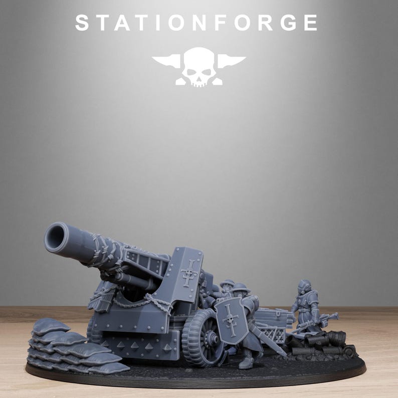 Royal Guard Artillery | Station Forge 16k Resin Miniatures | 28mm 32mm Tabletop Wargaming | Unpainted image 3