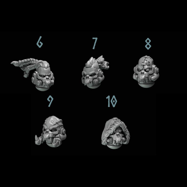 Sabuesos primigenios - Cabezas n.° 2 - Resina de 16k - GreyTide Studio - Lobos / Guerreros espaciales / Piezas / Juegos de mesa / Juegos de guerra / Grimdark imagen 2