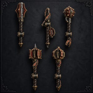 Pactum Aeternum Knight Maces - 16k Resin - DakkaDakka - Templar Warriors / Bitz / Bordsskiva / Wargaming / Grimdark bild 1