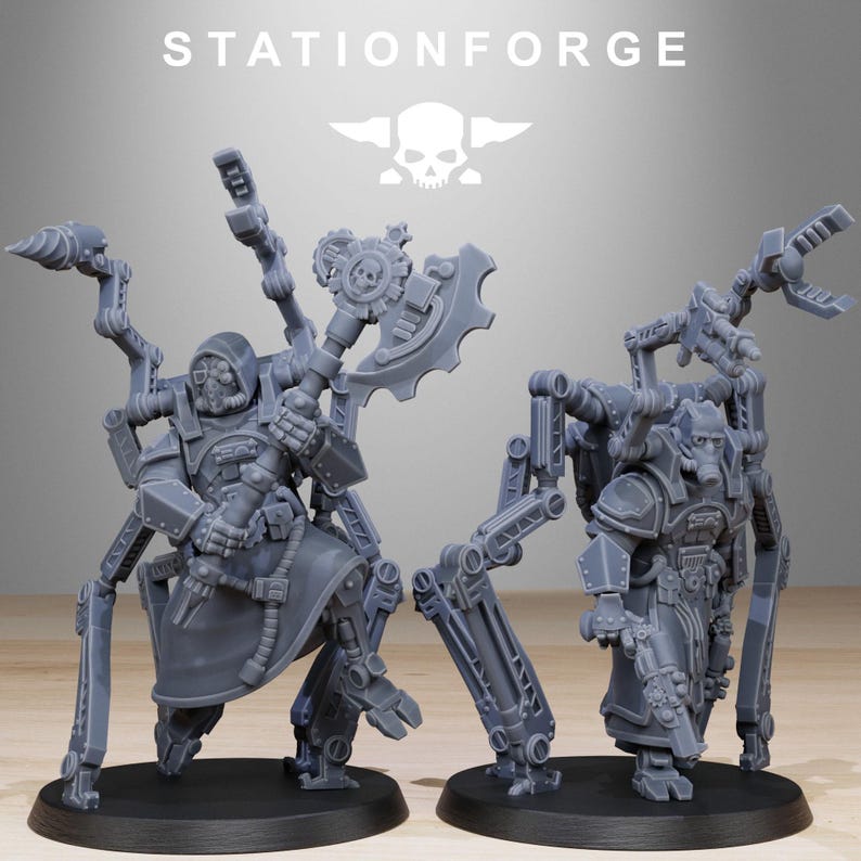 Scavenger Octapods / Miniature in resina 16k di Station Forge / 28 mm 32 mm per wargame da tavolo / Non dipinte immagine 5