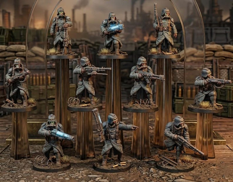 Grimguard Infanteriebouwer | Station Forge 16k Resin Miniatures | 28 mm 32 mm Tafelblad Wargaming | Ongeverfd afbeelding 7