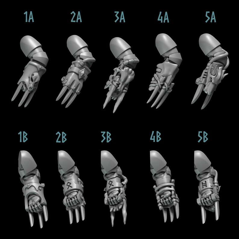 Primal Hounds - Claws - 16k Resin - GreyTide Studio - Wolves / Space Warriors / Bitz / Tabletop / Wargaming / Grimdark image 2