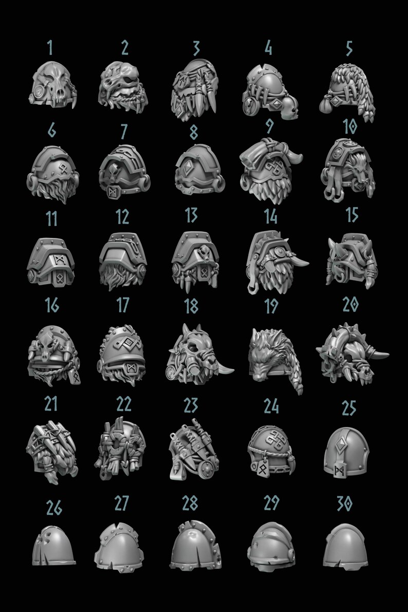 Primal Hounds - Shoulder Pads - 16k Resin - GreyTide Studio - Wolves / Space Warriors / Bitz / Tabletop / Wargaming / Grimdark image 2