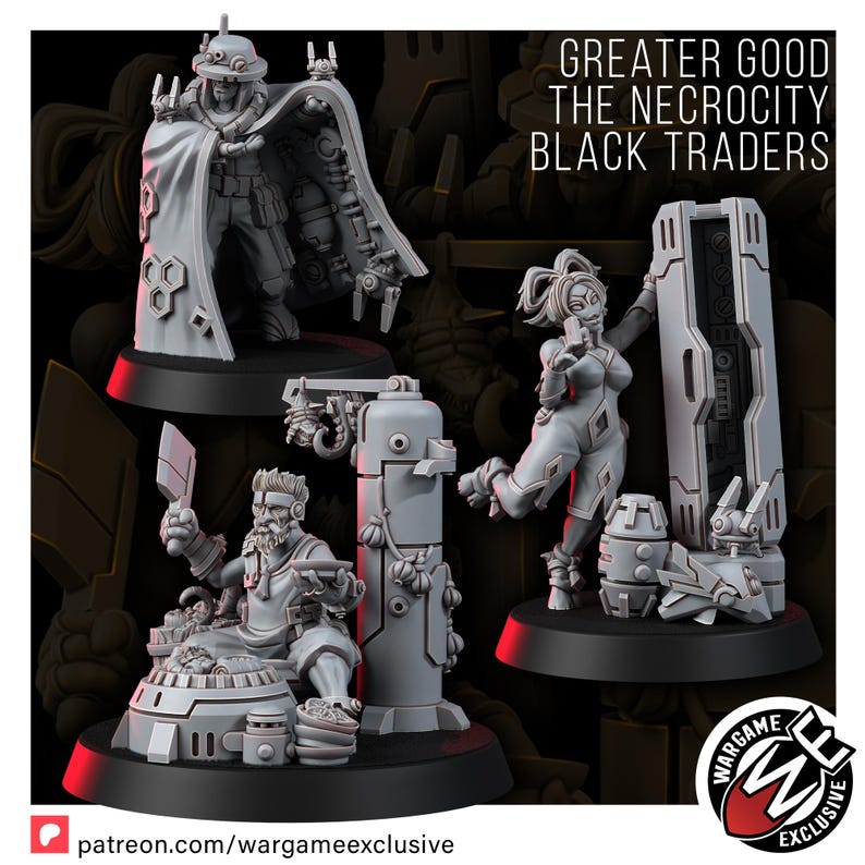 Coalition The Necrocity Black Traders | 16k Resin Miniatures | 28mm 32mm Tabletop Wargaming | Unpainted image 8