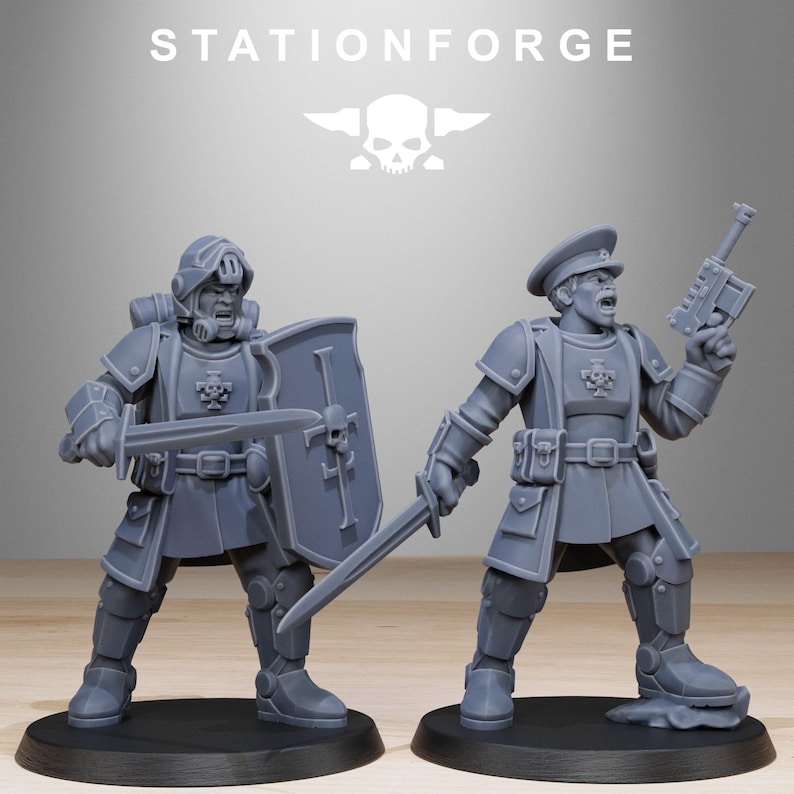 Royalguard Patrol | Station Forge 16k Resin Miniatures | 28mm 32mm Tabletop Wargaming | Unpainted image 3