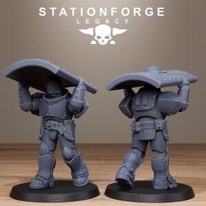 Solaris Shielders | Station Forge 16k Resin Miniatures | 28mm 32mm Tabletop Wargaming | Unpainted image 4