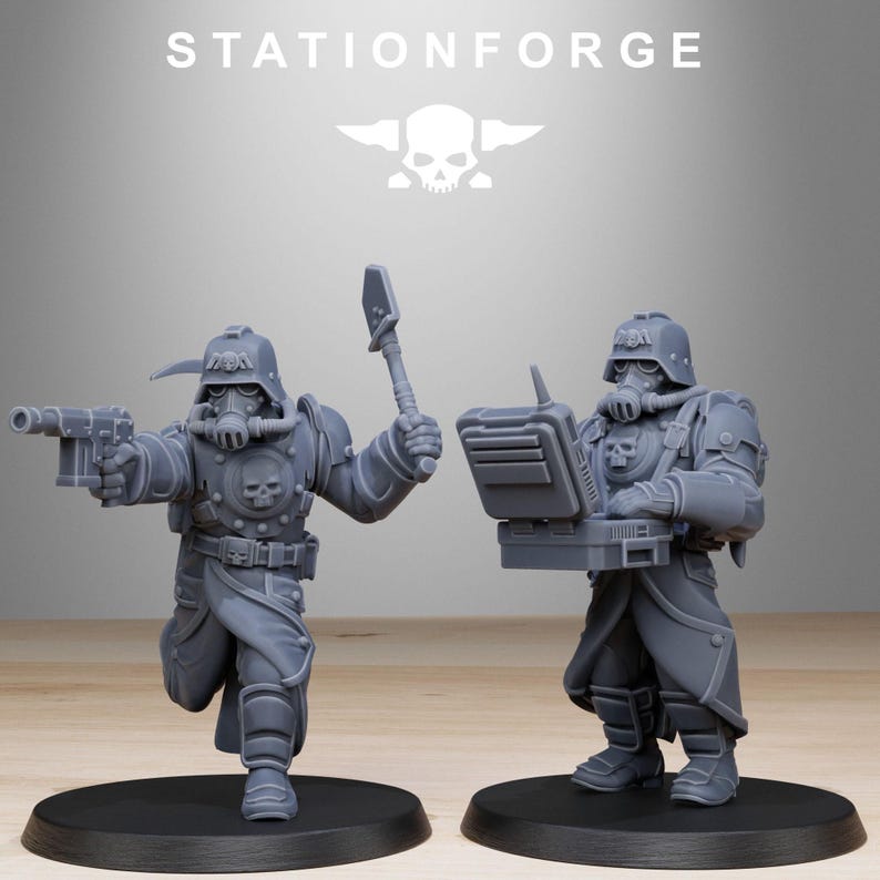 Grimguard Bombardiers | Station Forge 16k Resin Miniatures | 28mm 32mm Tabletop Wargaming | Unpainted image 7